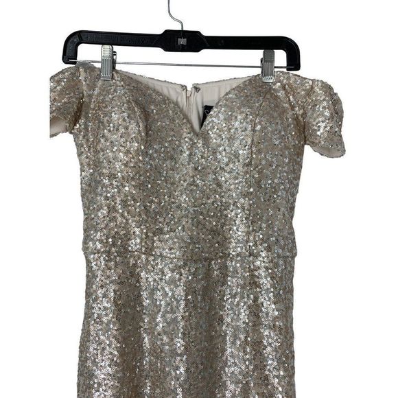 Women’s Windsor Off Shoulder Sequin Mini Dress Size 7/8 5313 Special Event - Picture 2 of 10